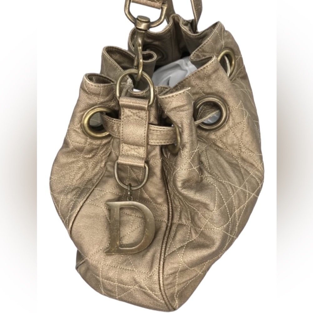 ❌SOLD OTHER SITE❌ CHRISTIAN DIOR MACRO CANNAGE DRAWSTRING BUCKET SHOULDER BAG